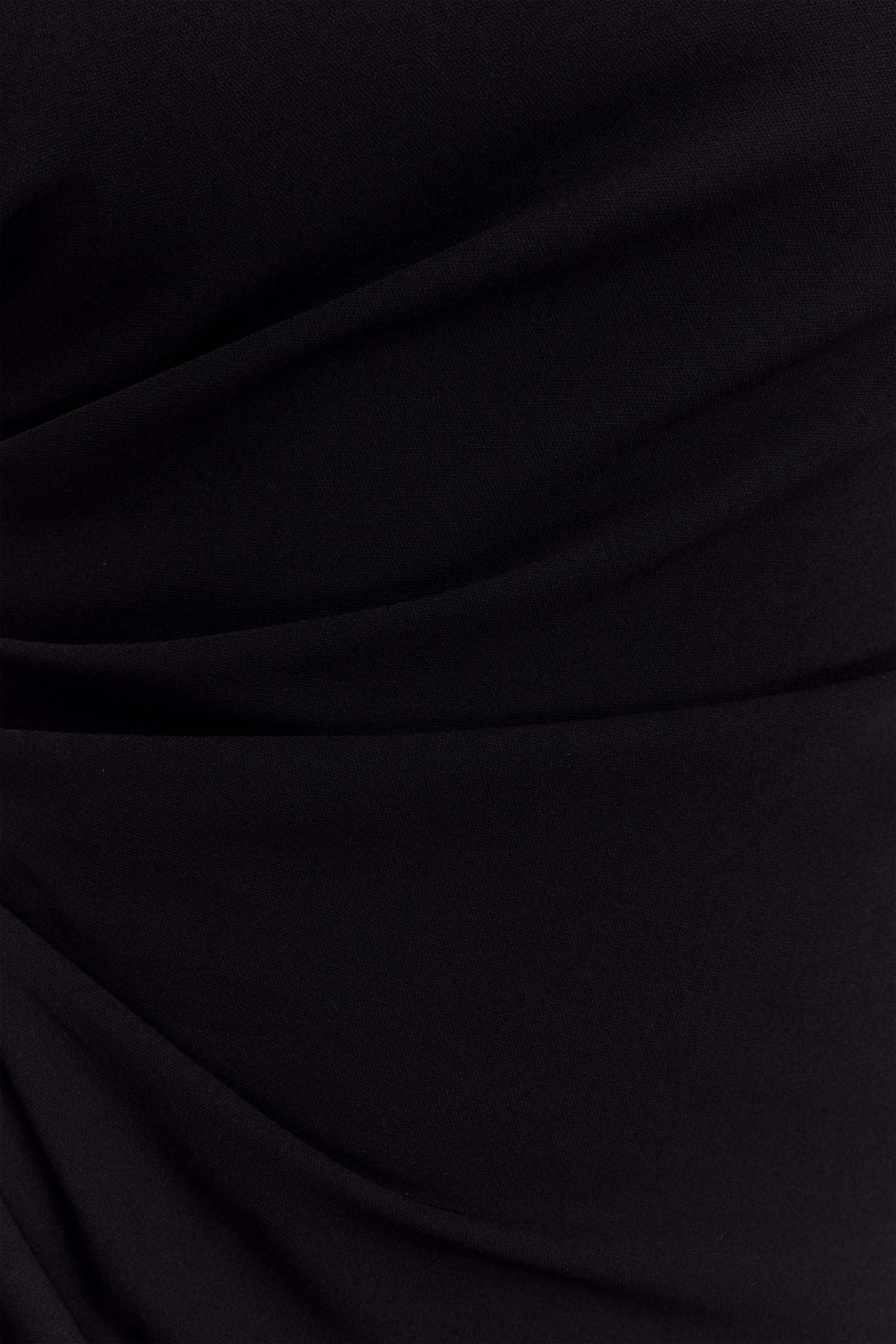 Adalyn One Shoulder Crepe Maxi Dress - Black