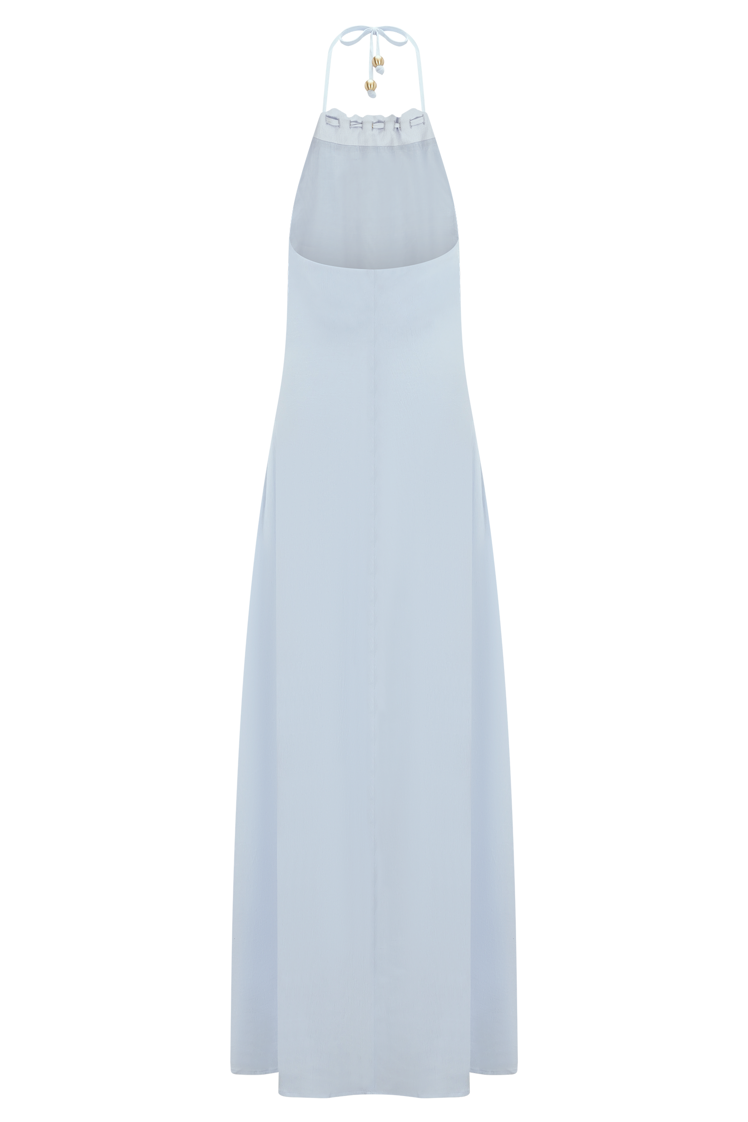 Abeda Cotton Maxi Dress With Hardware - Pale Blue
